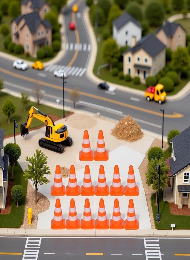 Zhuluck 14Pcs Miniature Traffic Cones for Dollhouse, Plastic Road Sign Educational Construction Model - Image 3